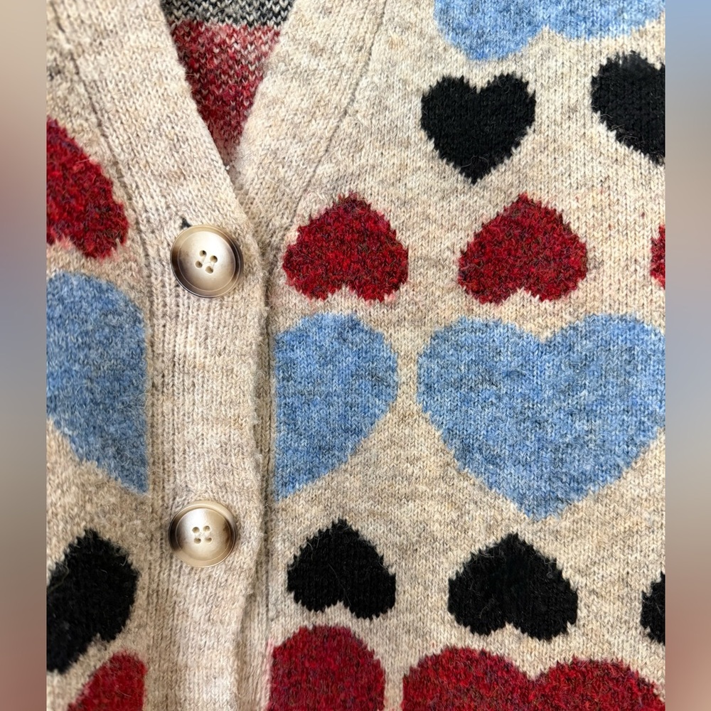 Anthropologie Free the Roses Heart Print Cardigan - Picture 6 of 8